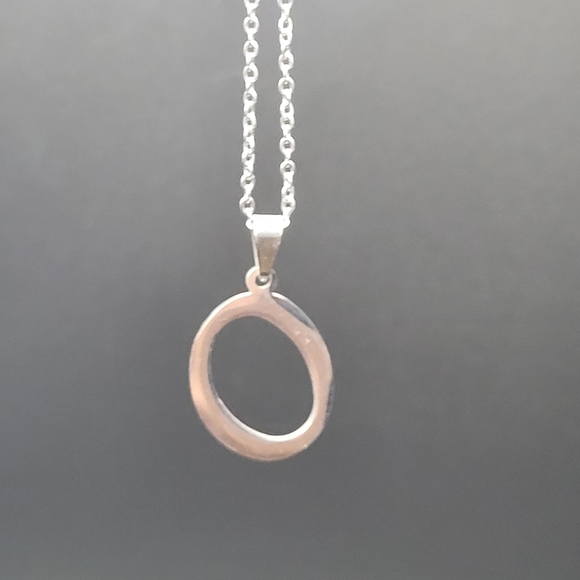 Silver Mean Girls Inspired Letter Necklace. Letter O. - Picture 2 of 7